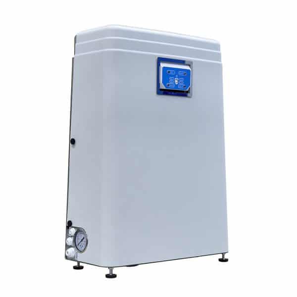 High-efficiency water filter system with digital control panel for improved water quality and purification. Ideal for residential and commercial use, equipped with pressure gauges and advanced filtration technology.