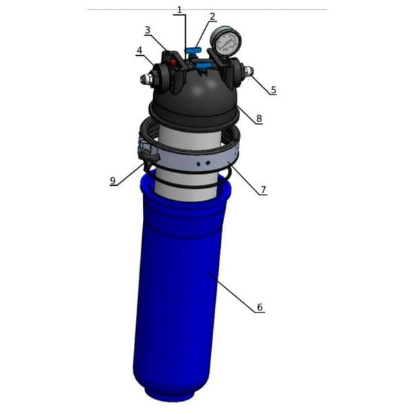 High-efficiency water filtration system with multi-stage process, pressure gauge, and durable housing for clean and pure drinking water. Ideal for residential and commercial use.