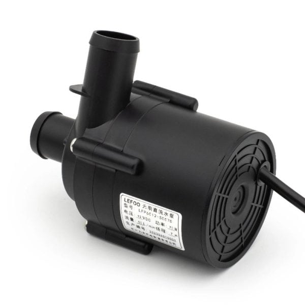 Small submersible water pump for aquariums, fountains, and water features, powered by 12V DC. Compact, durable design ideal for consistent water circulation and filtration systems.