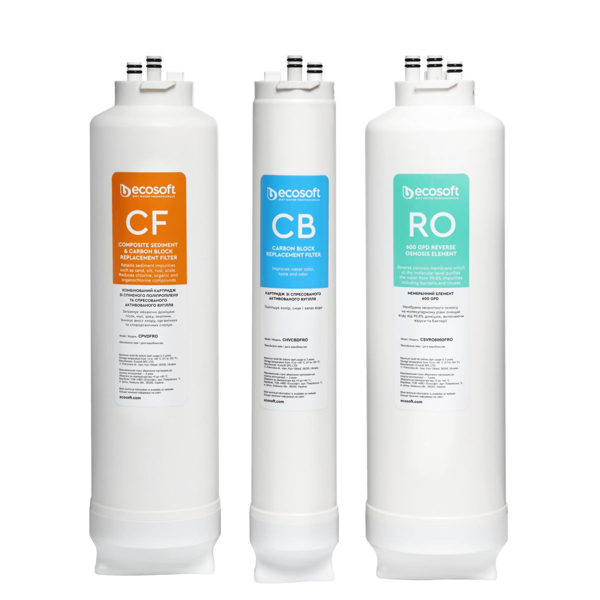 Ecosoft filtrų komplektas su membrana skirtas CROSS 90 filtrams - pilt 2