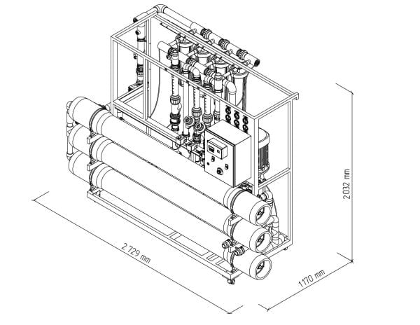 „Ecosoft INOX„ 8“ RO sistema MO6 (6-8 m3/h) su „Econnect“, be membranų - Image 2