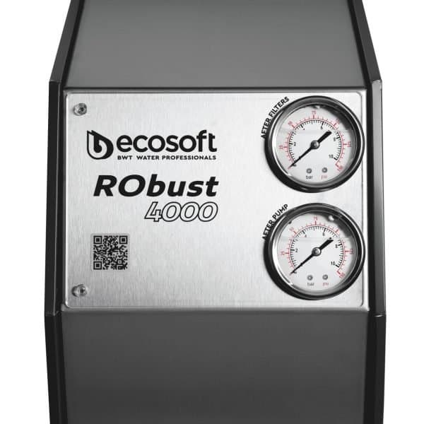 High-quality water filtration system with dual pressure gauges for monitoring after filters and pump performance. Designed for professional water treatment and filtration applications.
