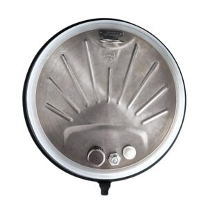 Filtered water dispensing device with stainless steel interior, faucet, and control knob, ideal for workspace hydration stations. Durable, hygienic, and easy to clean.