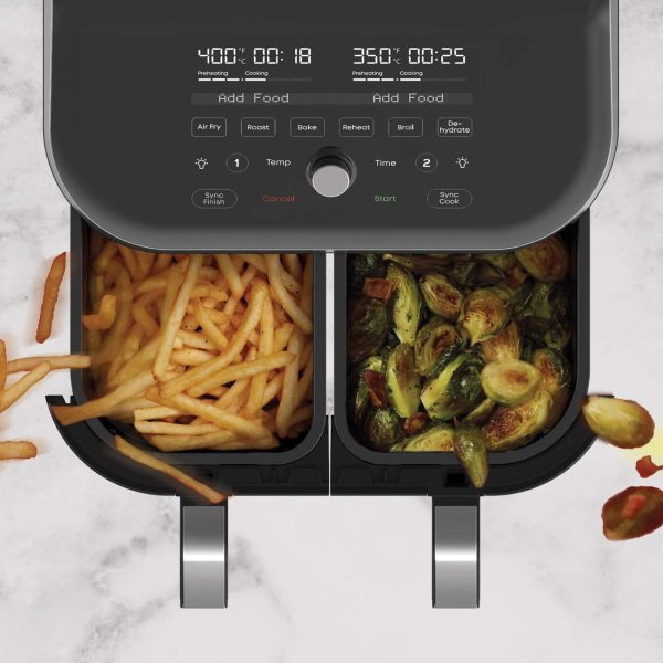 Instant Vortex® Plus Dual Black oro gruzdintuvė su ClearCook (7,6L) 8-in-1 - Image 3