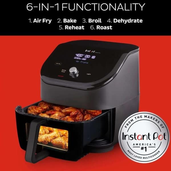 Instant Vortex® Plus nerūdijančio plieno oro gruzdintuvė su ClearCook (5,7L) 6-in-1 - Image 4