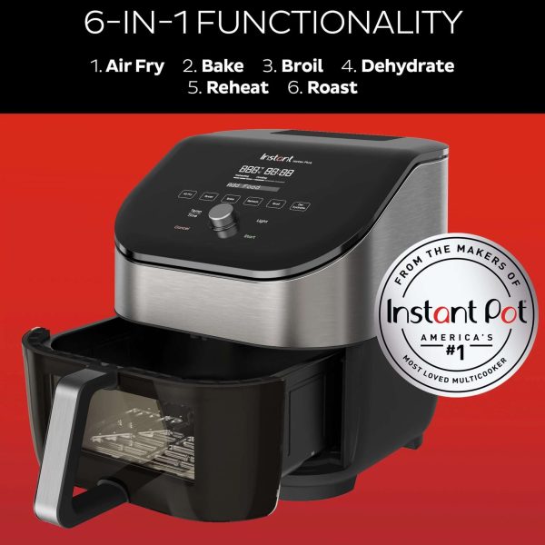 Instant Vortex® Plus nerūdijančio plieno oro gruzdintuvė su ClearCook ir OdorErase (5,7L) 6-in-1 - Image 5