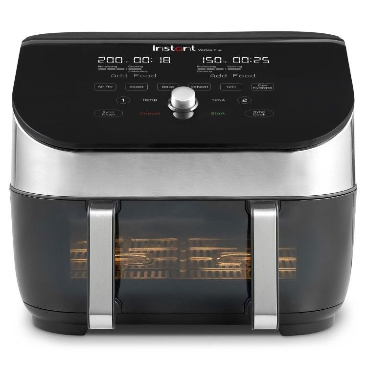 Instant Vortex Plus VersaZone 8.5L oro gruzdintuvė su ClearCook – nerūdijantis plienas