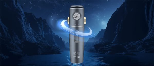 Ultraviolet water sterilizer device with digital control panel for clean, safe drinking water, ideal for home and outdoor use, featuring advanced filtration technology.