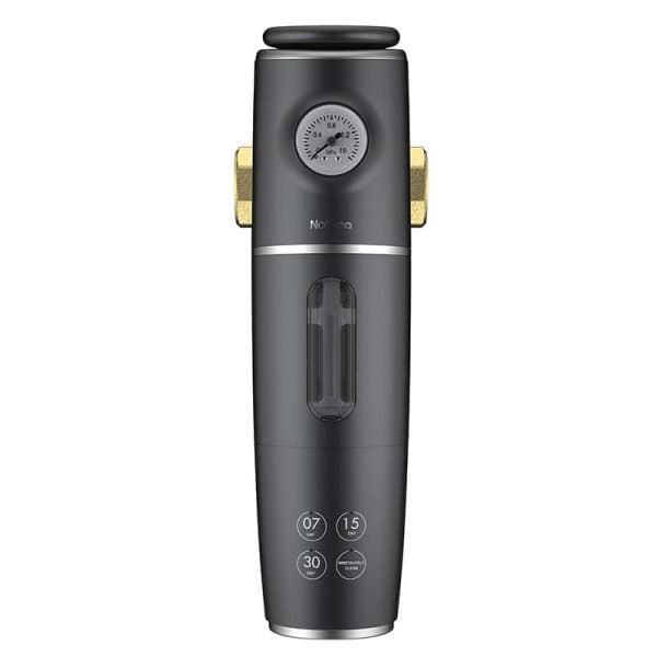 Wireless pet water dispenser with water level indicator and adjustable feeding options.