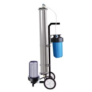 High-capacity water purification filter system with multiple filtration stages for clean drinking water, ideal for residential and commercial use.