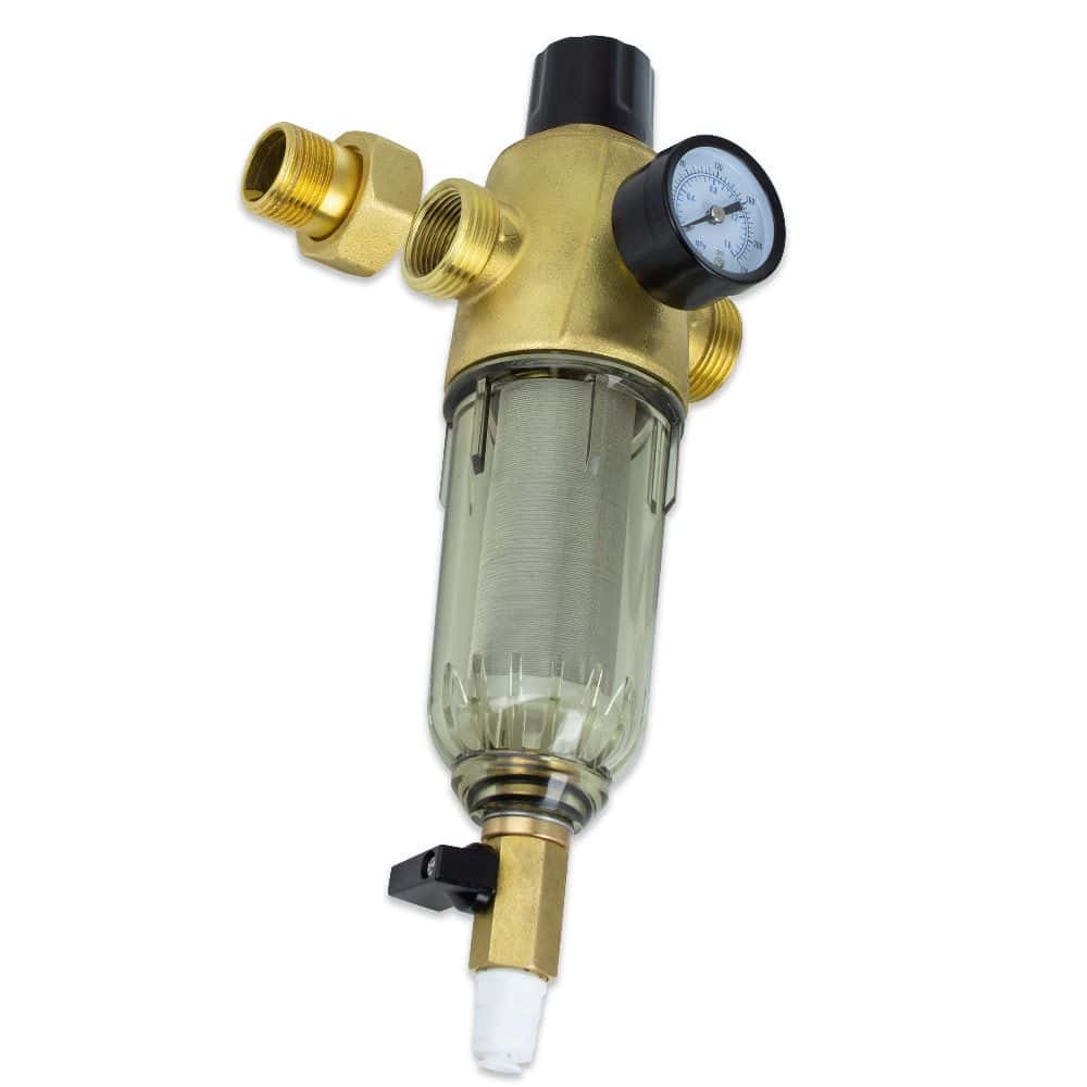 High-quality water filter with pressure gauge and brass fittings for efficient filtration systems.