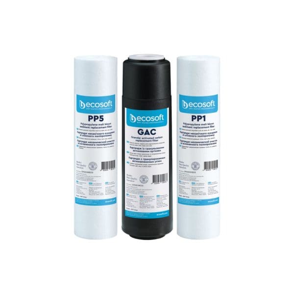 Replacement water filter cartridges for household and industrial water purification systems.