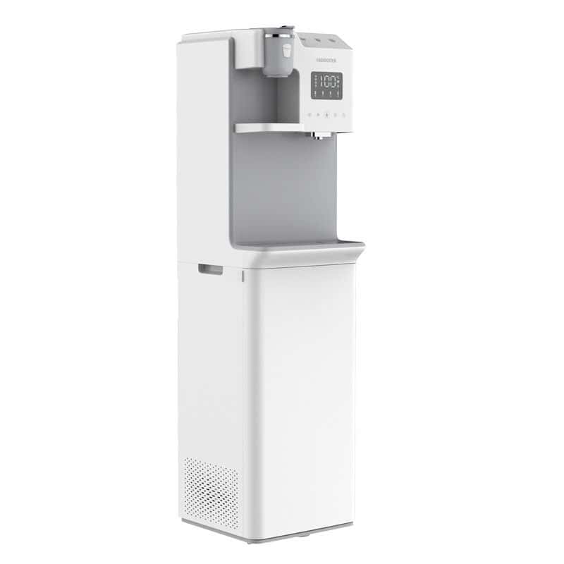 Filtered water dispenser with touch control and digital display for home and office use.