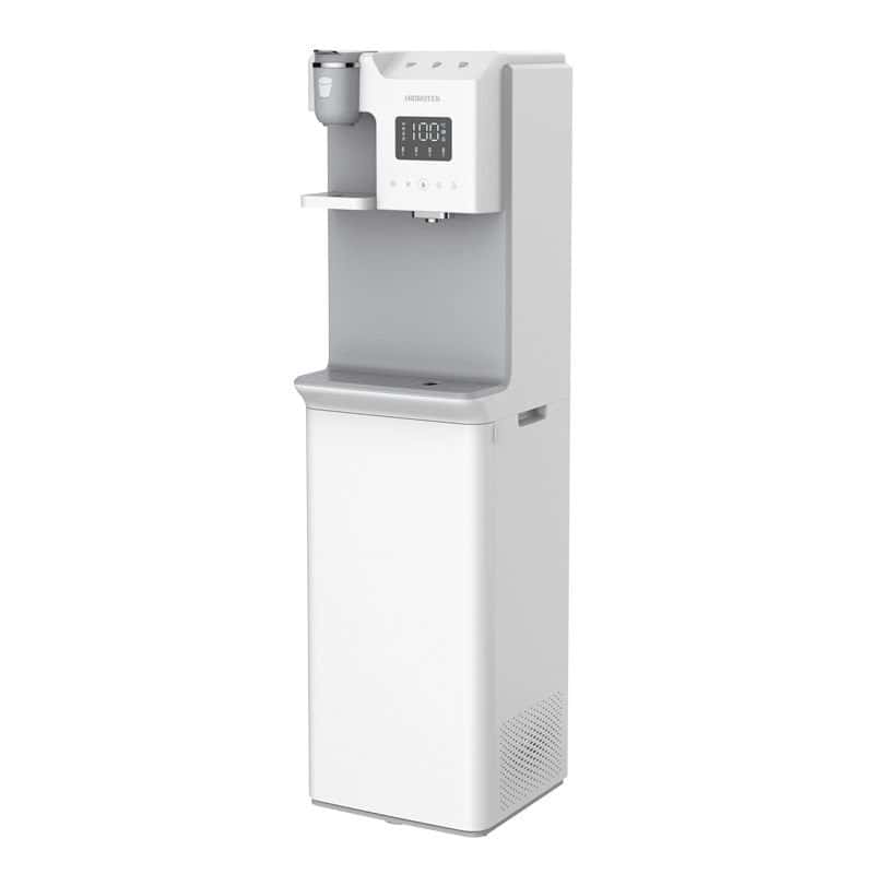Filtered water dispenser with digital control and modern design for clean drinking water.